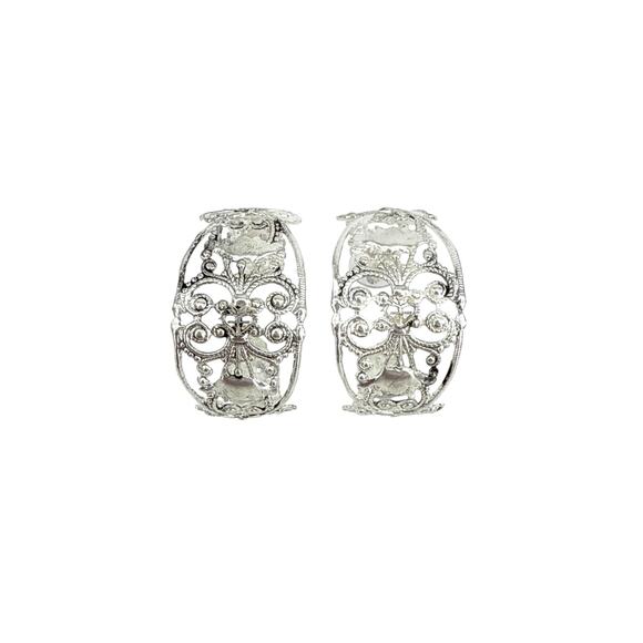 VIRGINS SAINTS & ANGELS VSA Antigua Wide Hoop Post Earrings in Silver